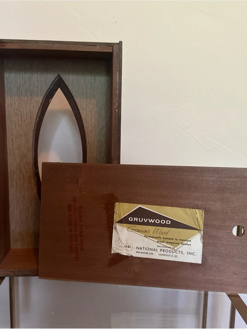 Vintage Gruvwood Mid-Century Modern Tissue Box by National Products MCM Rare EUC